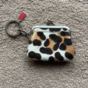 Coach Leopard Print Coin Purse Keychain